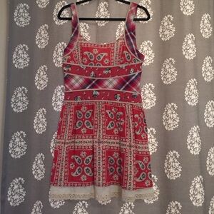 Free People Red and White Mini Dress